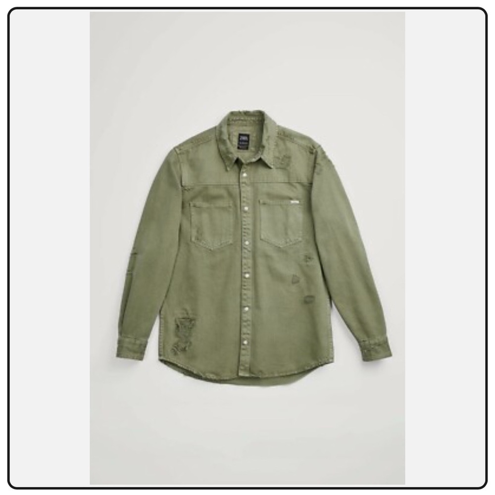 Men’s Zara Ripped Denim Overshirt Size S